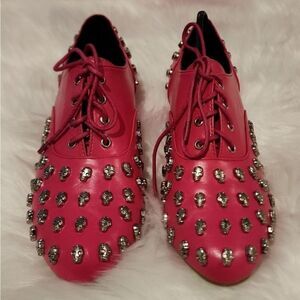 Abbey Dawn Tough Crowd Oxford Flat  Hot Pink Size 6